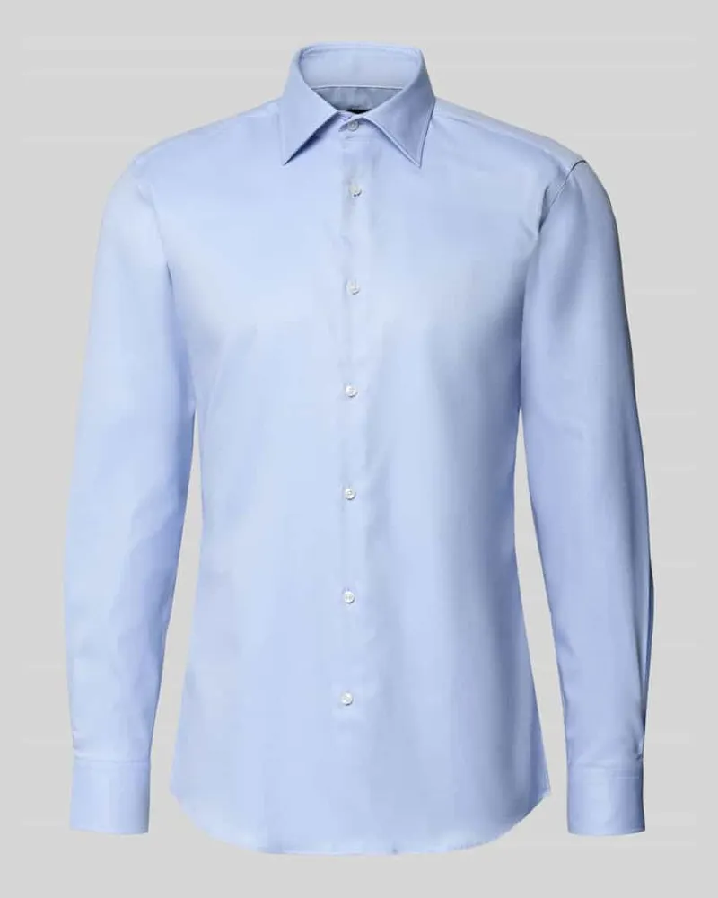 HUGO BOSS Slim Fit Businesshemd aus reiner Baumwolle Modell 'H-HANK-K Bleu