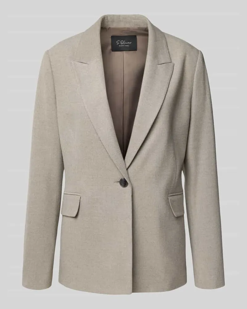 S.Oliver Regular Fit Blazer mit steigendem Reverskragen Taupe