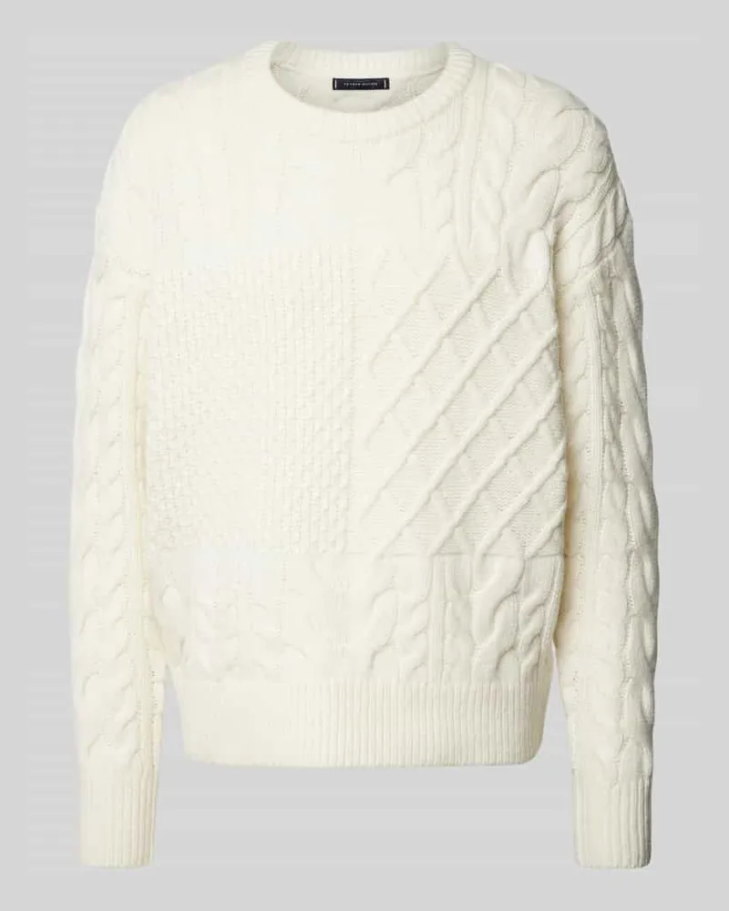Tommy Hilfiger Strickpullover mit Strukturmuster Offwhite