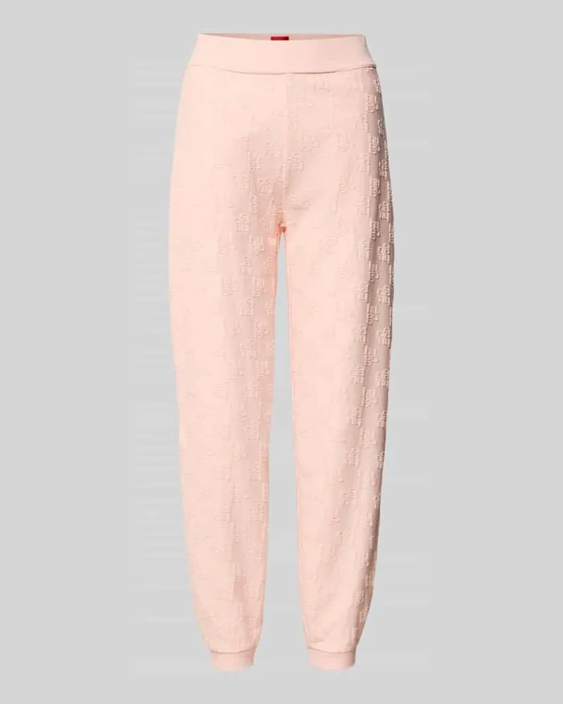 HUGO BOSS Slim Fit Sweatpants aus Baumwoll-Mix Modell 'TERRYMONOGRAM Rosa