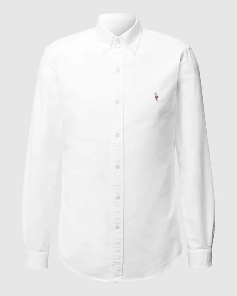 Ralph Lauren Slim Fit Freizeithemd aus Oxford Weiss