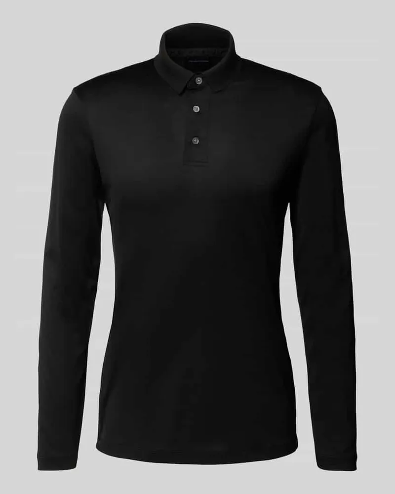 Emporio Armani Slim Fit Poloshirt mit Knopfleiste Black