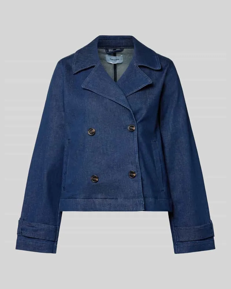 More & More Jacke mit Knopfverschluss Jeansblau