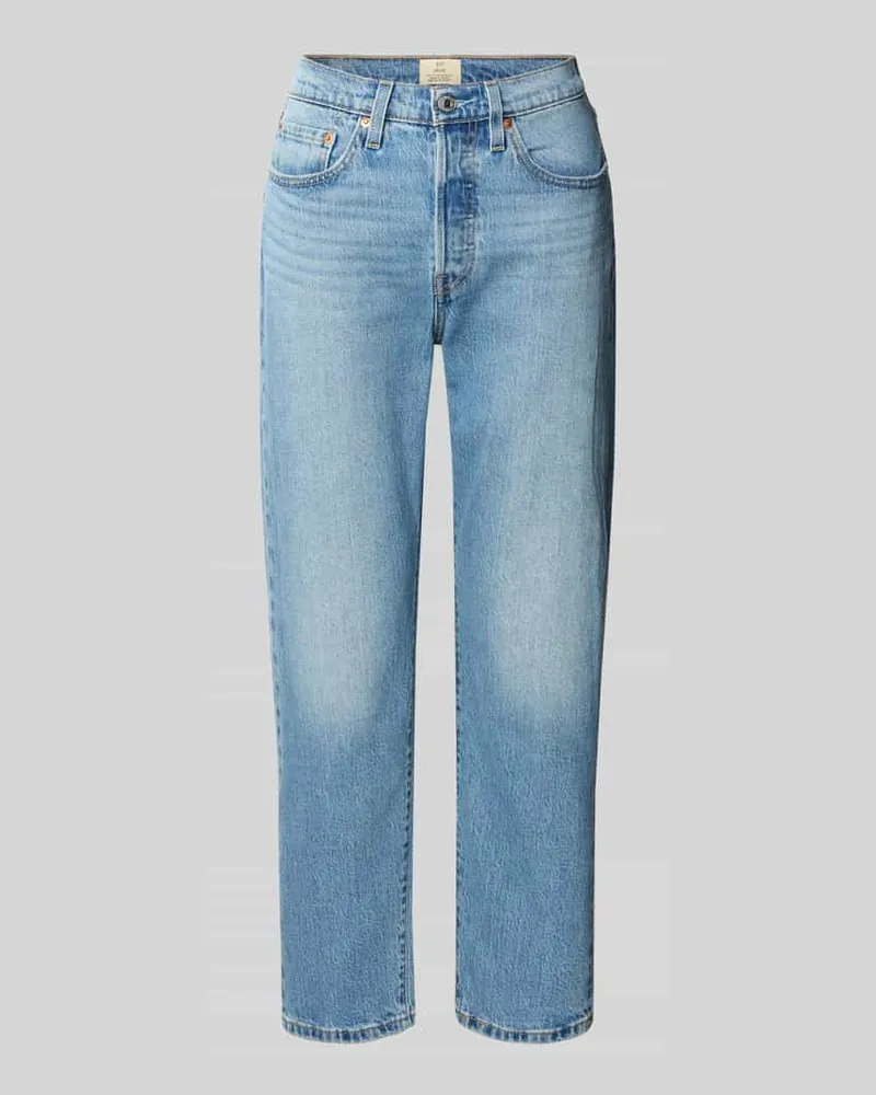 Levi's Straight Fit Jeans mit Eingrifftaschen Modell '501 CROP Dunkelblau