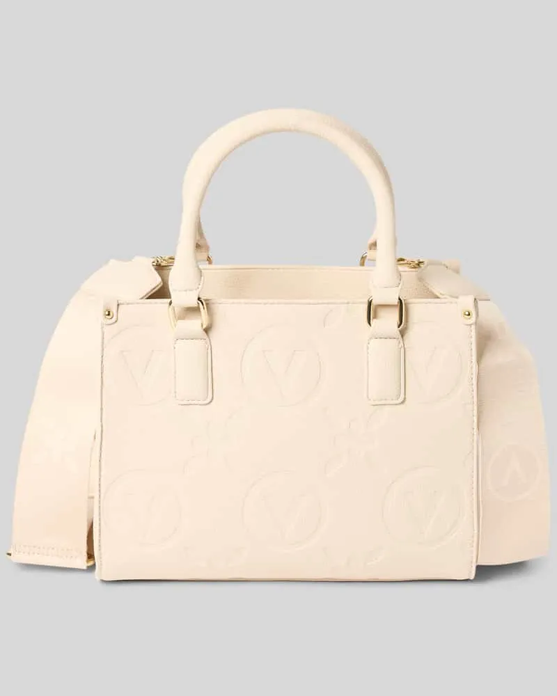 Valentino Garavani Handtasche mit Label-Strukturmuster Modell 'SAMBA Ecru