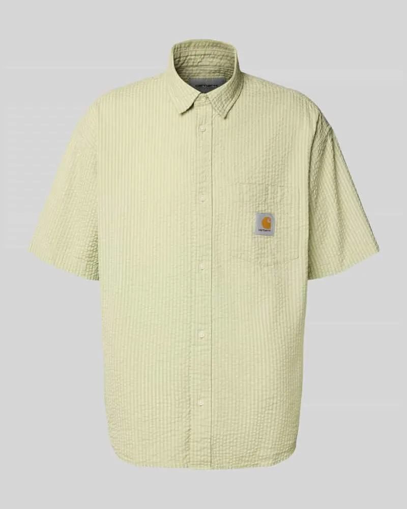 Carhartt WIP Freizeithemd mit Strukturmuster Hellgruen