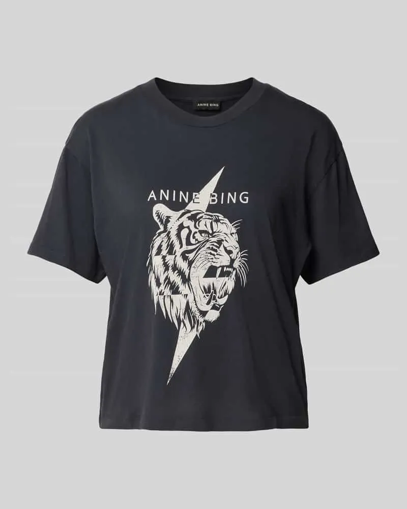 Anine Bing Relaxed Fit T-Shirt aus reiner Baumwolle Black