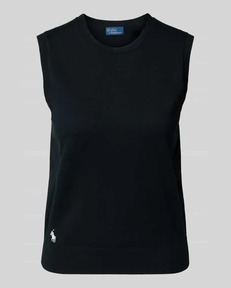 Ralph Lauren Pullunder mit Logo-Stitching und Rundhalsausschnitt Black