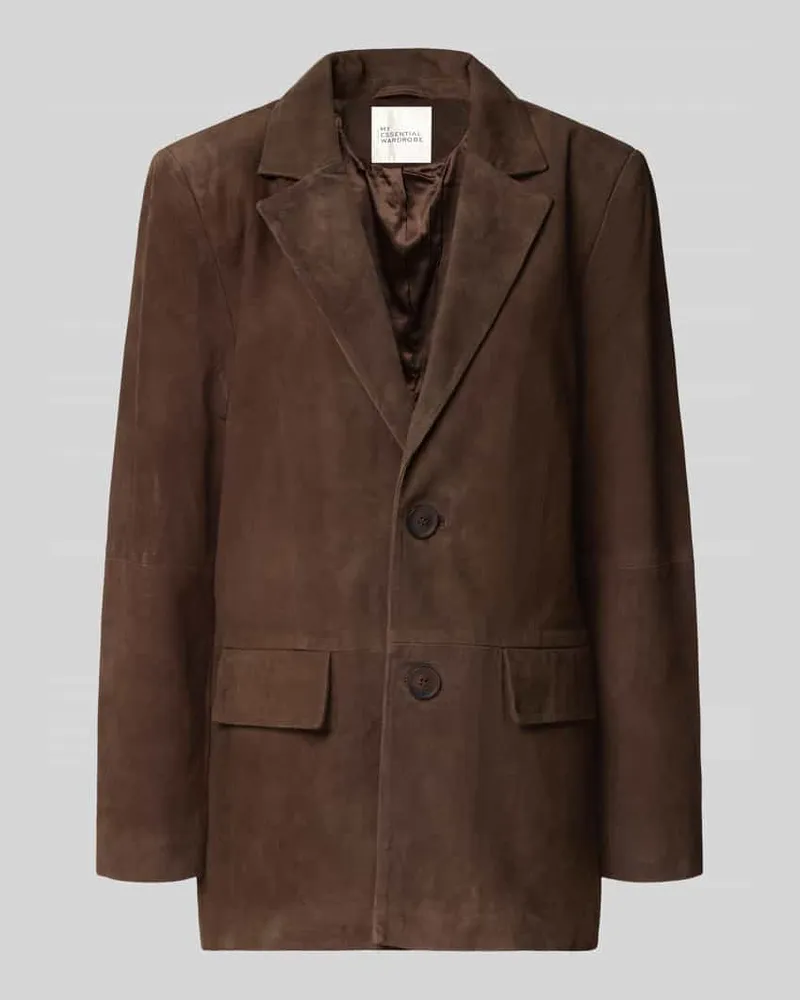 My Essential Wardrobe Regular Fit Blazer aus echtem Ziegenvelours Modell 'Tara Schoko