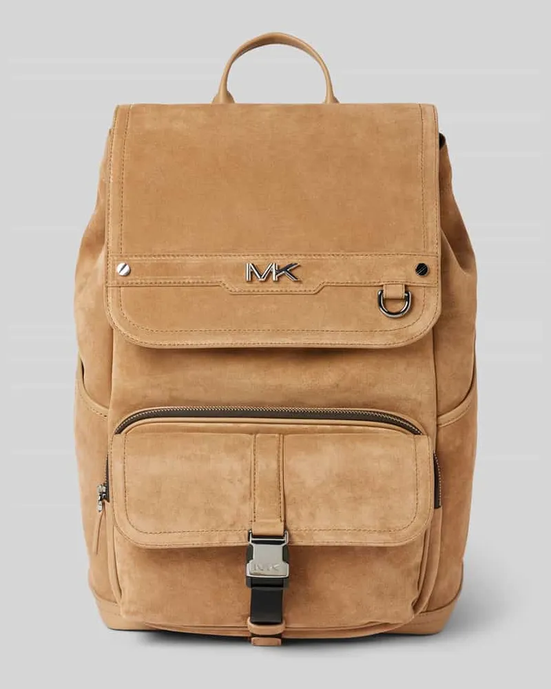 Michael Kors Rucksack aus Kalbsleder mit Label-Detail Camel