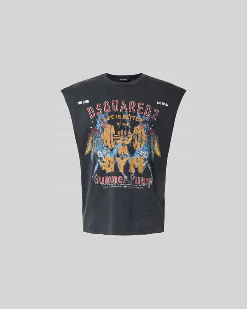 Dsquared2 Top aus reiner Baumwolle Anthrazit