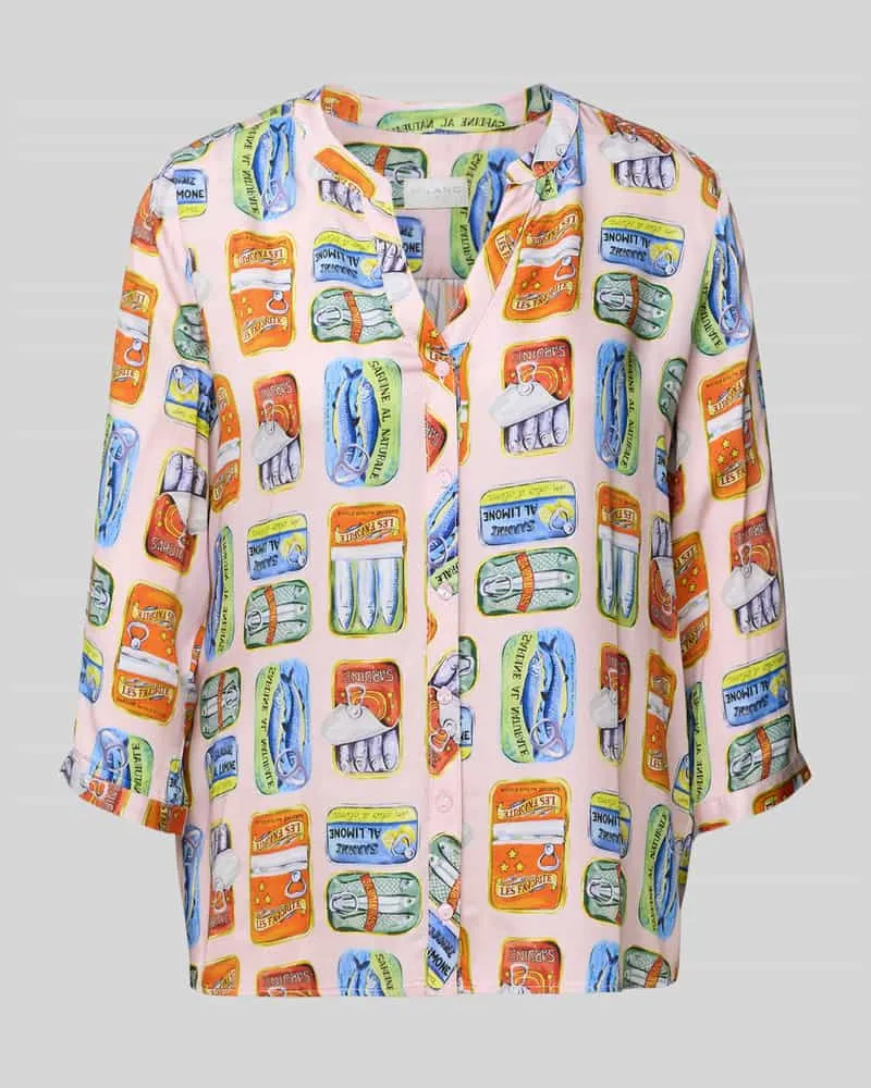 Milano Italy Langarmbluse aus reiner Viskose Rot