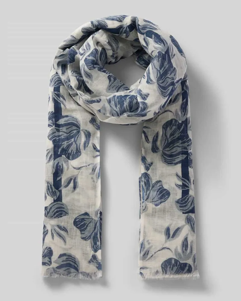Altea Schal mit floralem Allover-Print Modell 'Hawaii Weiss