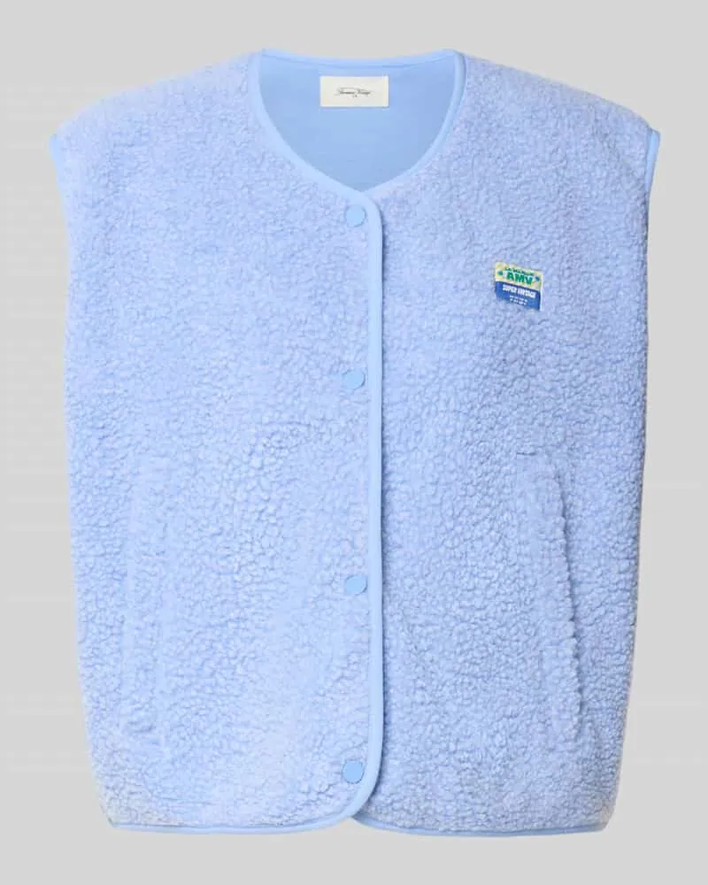 American Vintage Relaxed Fit Weste aus Teddyfell Modell 'Hoktown Hellblau