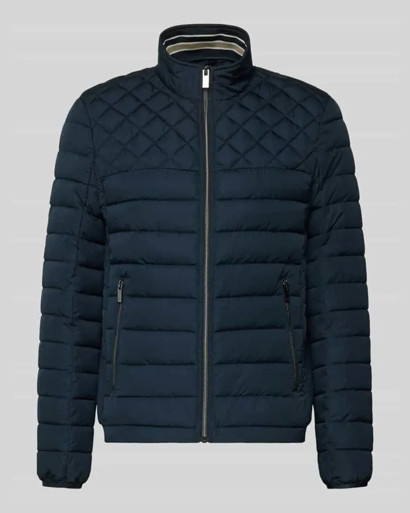 Christian Berg Slim Fit Steppjacke mit gefüttertem Kragen Marine