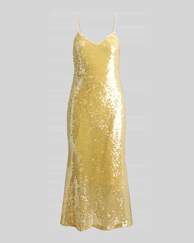 Ralph Lauren Cocktailkleid mit Pailletten Gelb