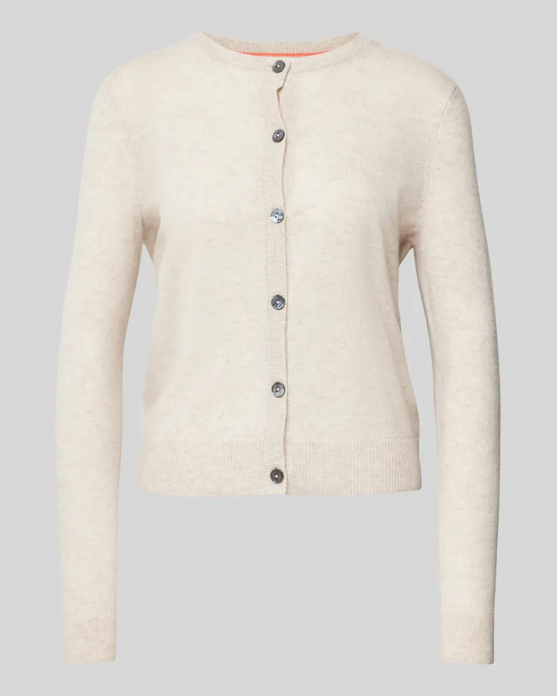 Christian Berg Cardigan mit durchgehender Knopfleiste Beige