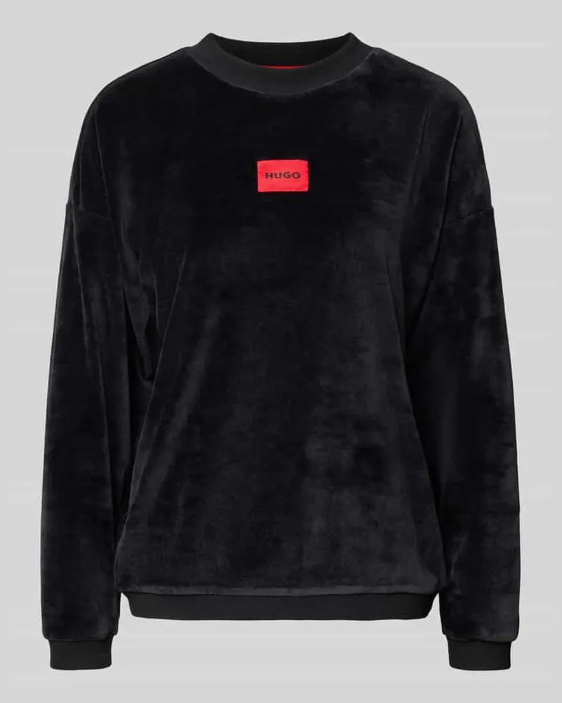 HUGO BOSS Relaxed Fit Pyjama-Oberteil aus Baumwoll-Mix Modell 'VELVET Black