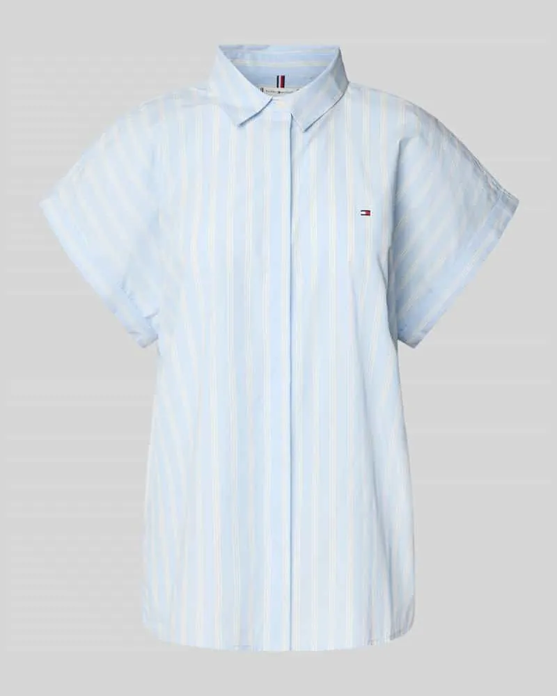 Tommy Hilfiger Relaxed Fit Bluse aus Popeline Hellblau