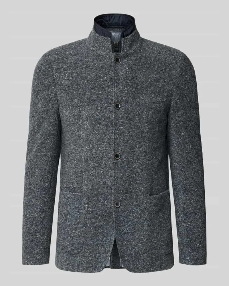 Roy Robson Slim Fit Sakko mit Stehkragen Eisblau