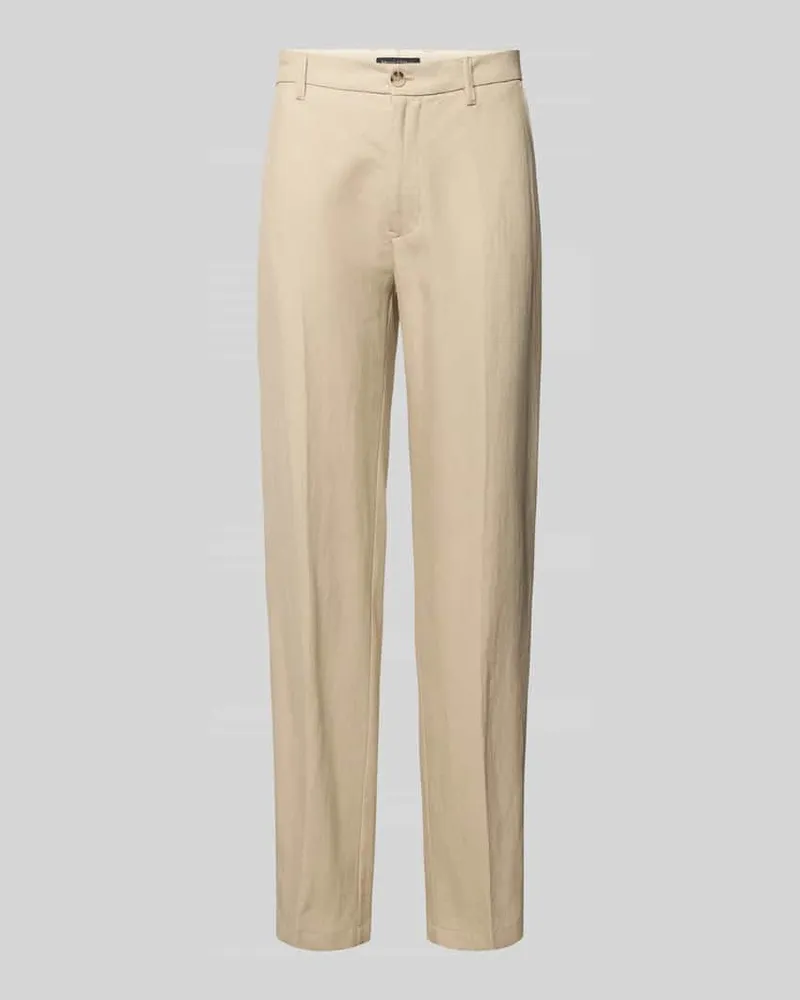 Marc O'Polo Regular Fit Hose aus Leinen-Viskose-Mix Modell 'BUNKRIS Sand