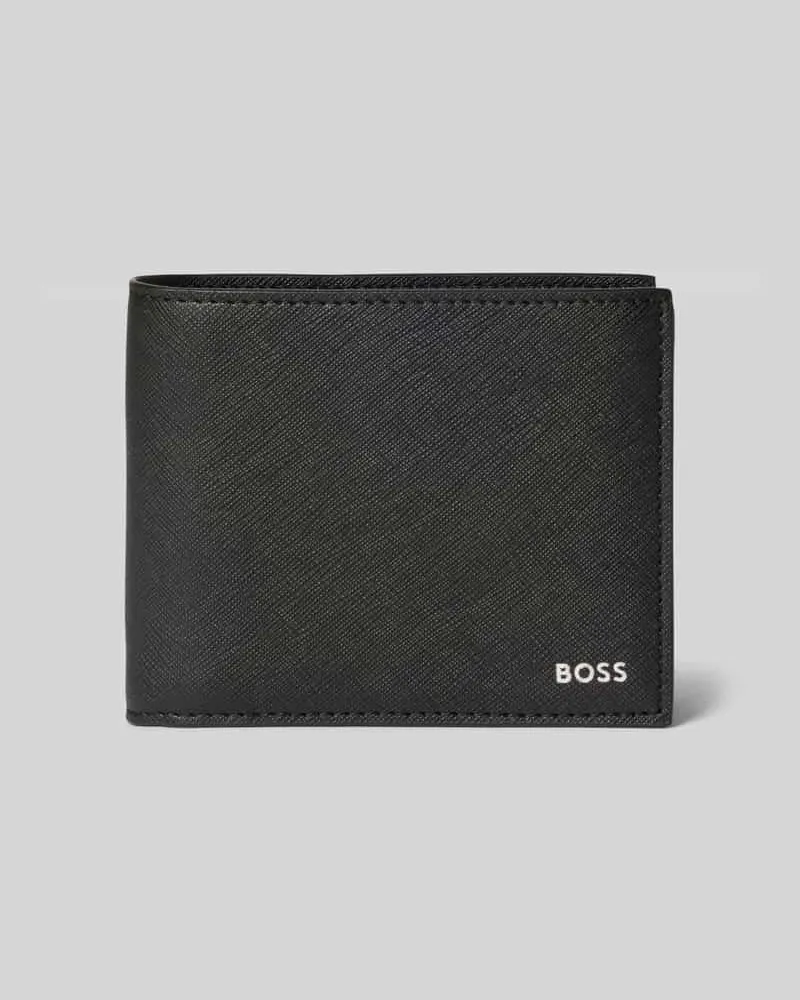 HUGO BOSS Portemonnaie aus echtem Rindsleder Modell 'ZAIR_TRIFOLD Black