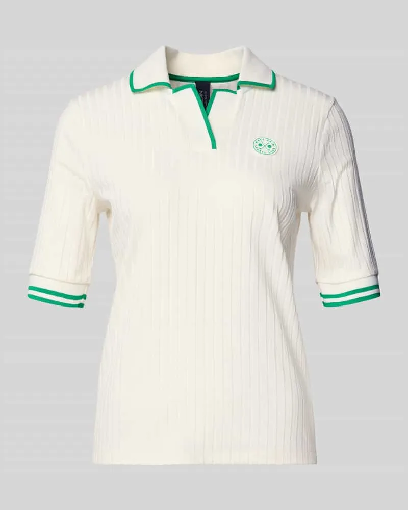 Marc Cain Regular Fit Poloshirt aus Viskose-Mix Offwhite