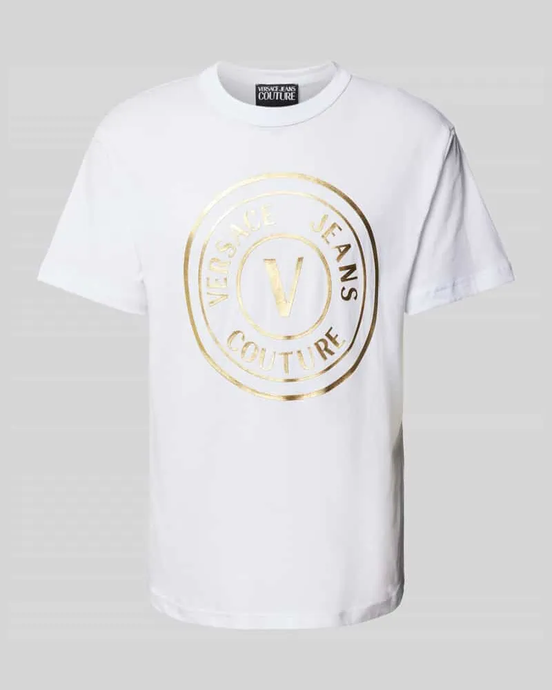 Versace Jeans T-Shirt mit Rundhalsausschnitt Weiss