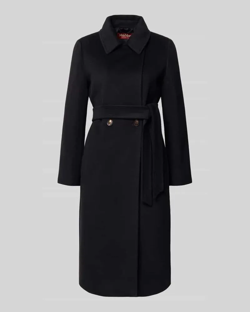 Max Mara Regular Fit Robenmantel aus reiner Schurwolle Modell 'BCOLLAG Black