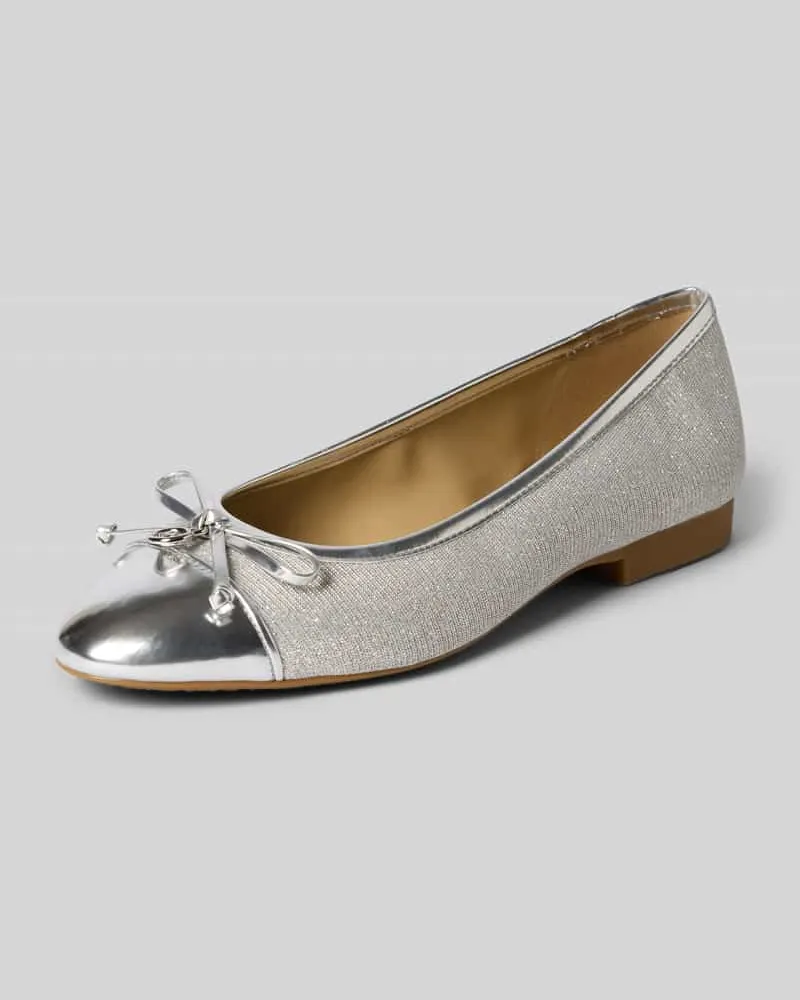 Michael Kors Ballerinas aus Leder-Mix mit Logo-Detail Modell 'Piper Silber