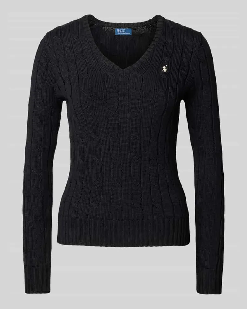 Ralph Lauren Strickpullover mit Logo-Stitching Modell 'KIMBERLY Black