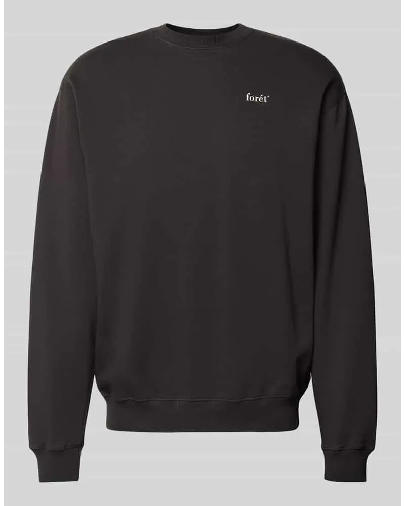 forét Sweatshirt mit Rundhalsausschnitt Black