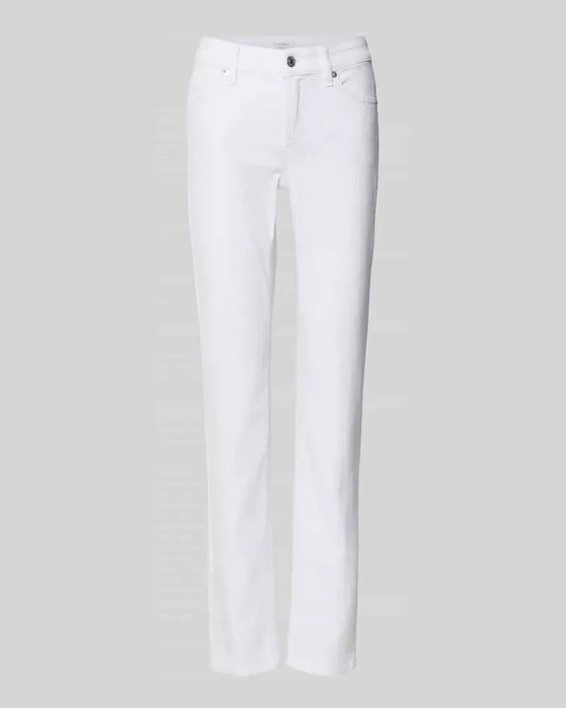 Cambio Straight Fit Jeans im 5-Pocket-Design Modell 'PIPER LONG Weiss