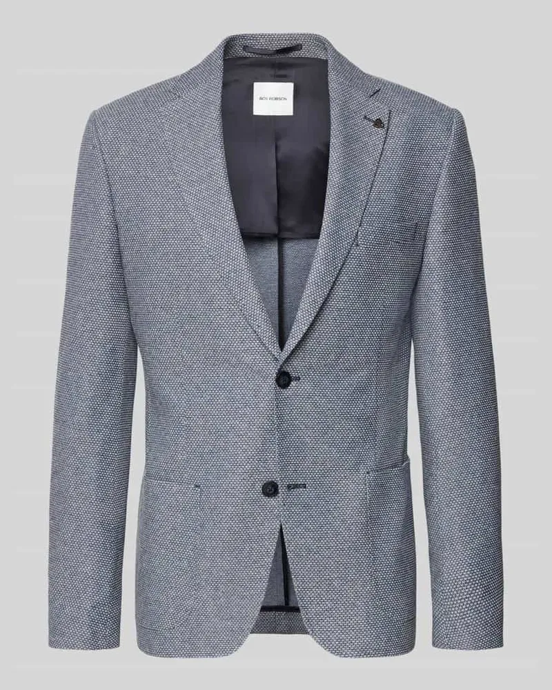 Roy Robson Slim Fit 2-Knopf-Sakko mit Reverskragen Blau