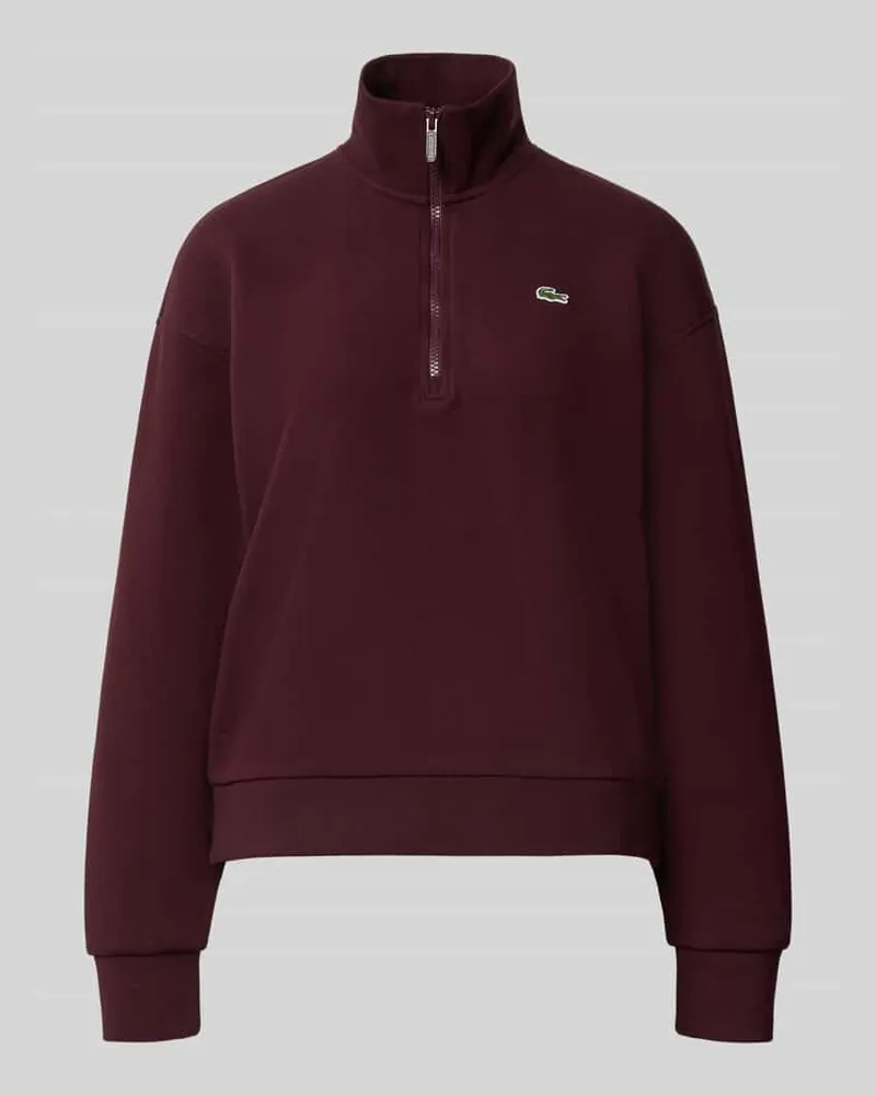Lacoste Relaxed Fit Sweatshirt aus Baumwoll-Mix Bordeaux