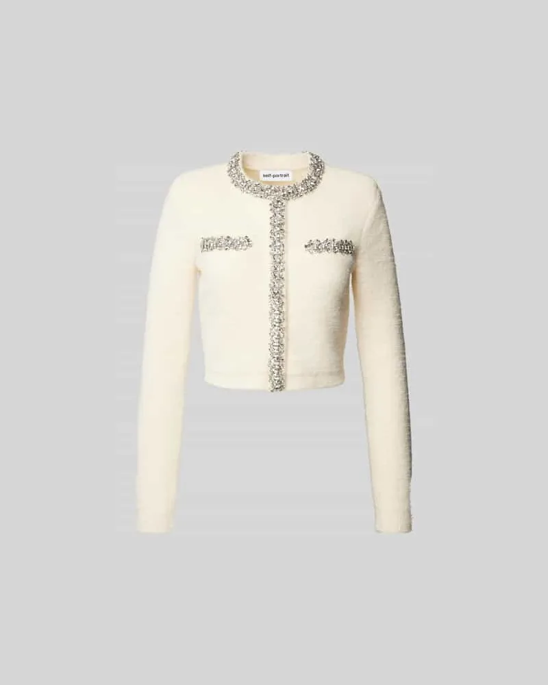 Self-Portrait Blazer mit Viskose-Anteil Ecru