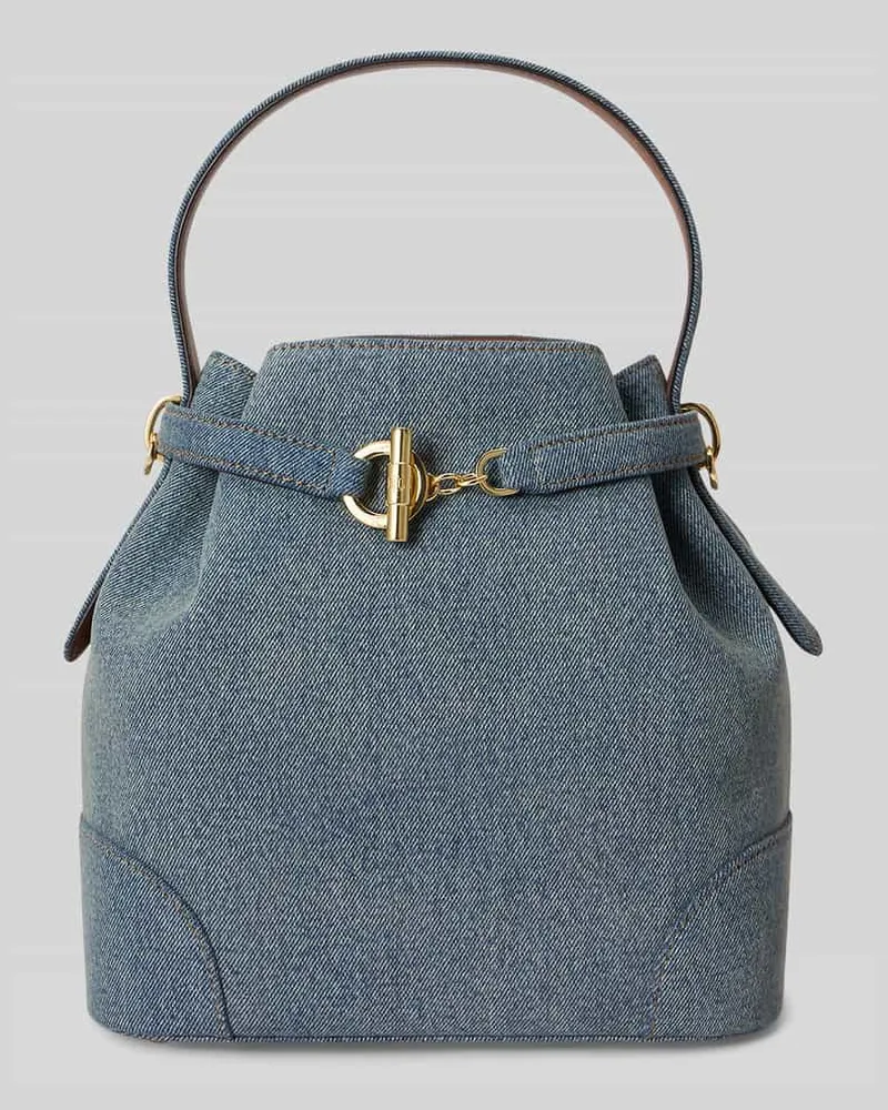 Ralph Lauren Henkeltasche aus Denim Blau