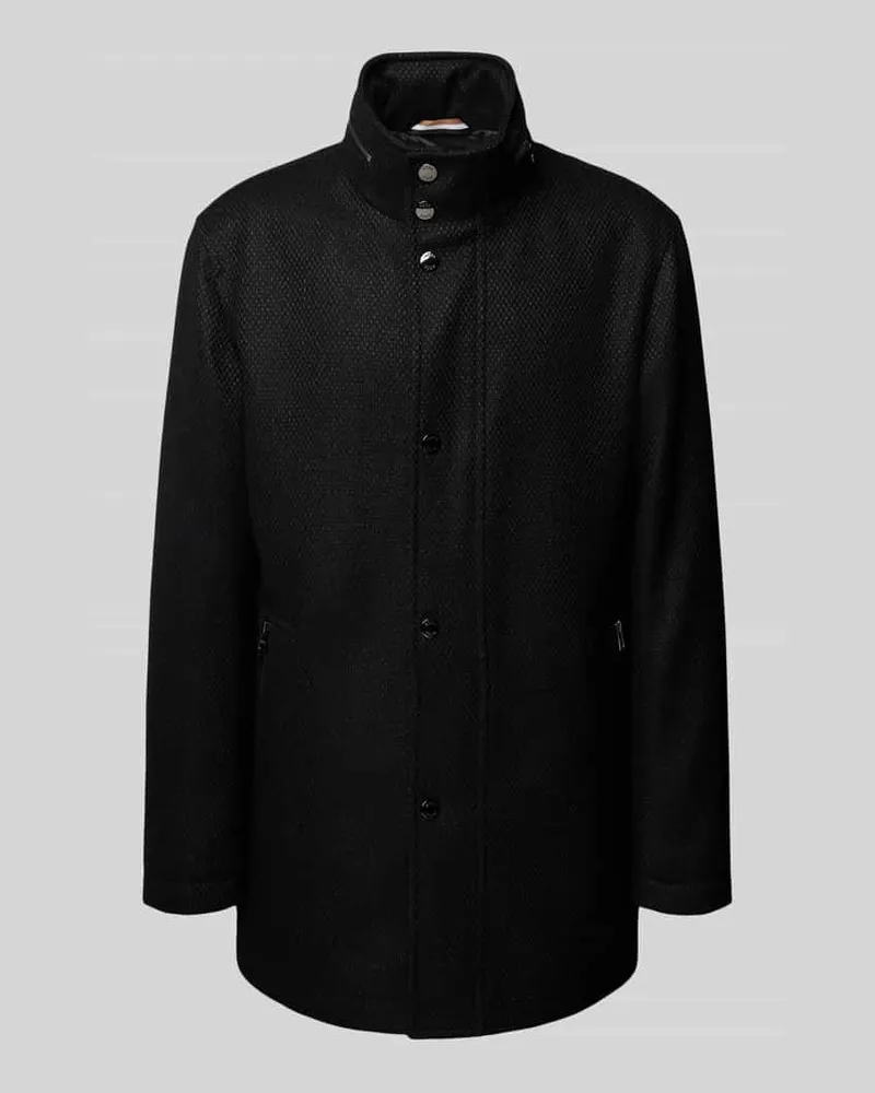 HUGO BOSS Mantel mit Stehkragen Modell 'Camron Black