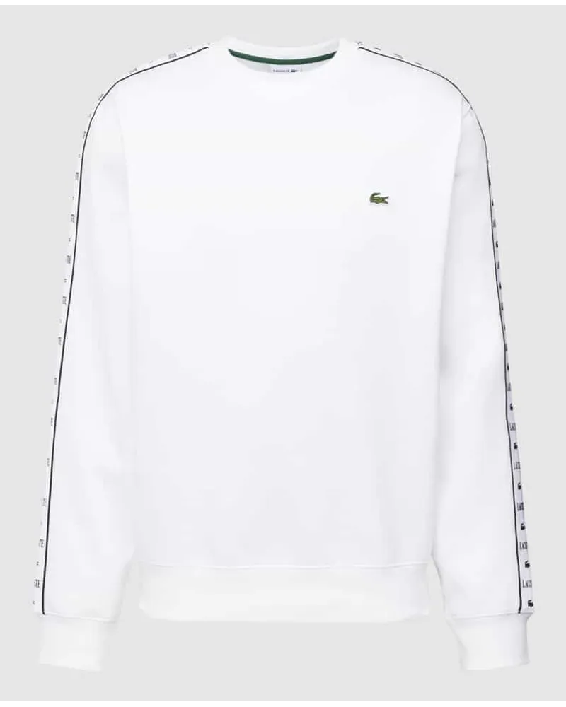 Lacoste Classic Fit Sweatshirt mit Label-Stitching Weiss