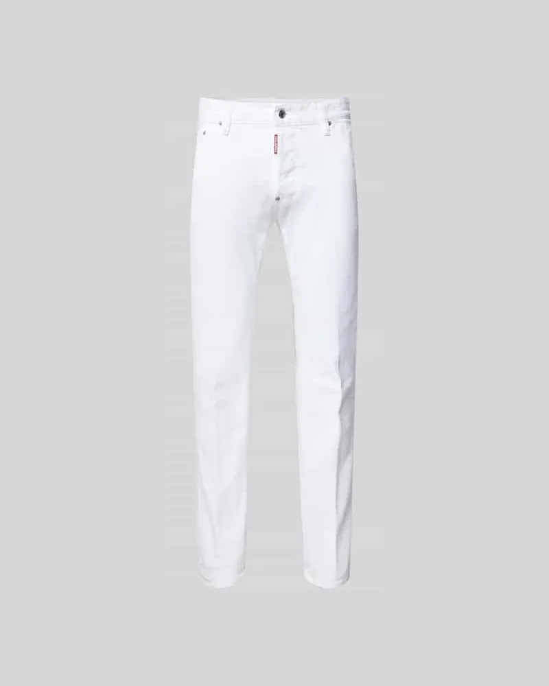 Dsquared2 Slim Fit Jeans mit Label-Detail Weiss