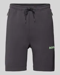 HUGO BOSS Shorts mit Label-Applikation Modell 'Headlo Anthrazit