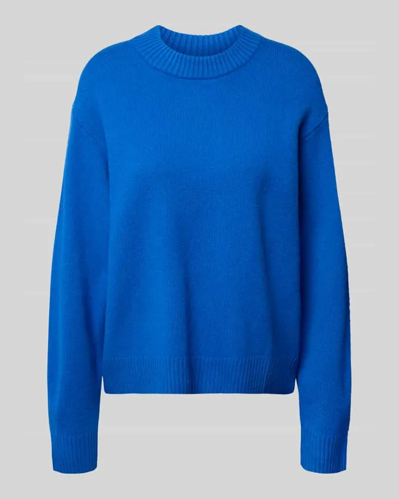 JAKE*S Loose Fit Strickpullover aus Wolle Blau