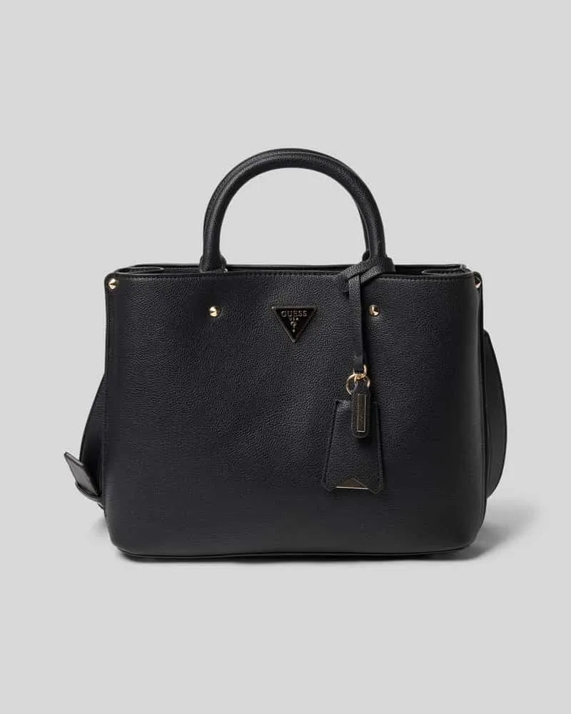 Guess Handtasche mit Label-Applikation Modell 'ECO MERIDIAN II Black