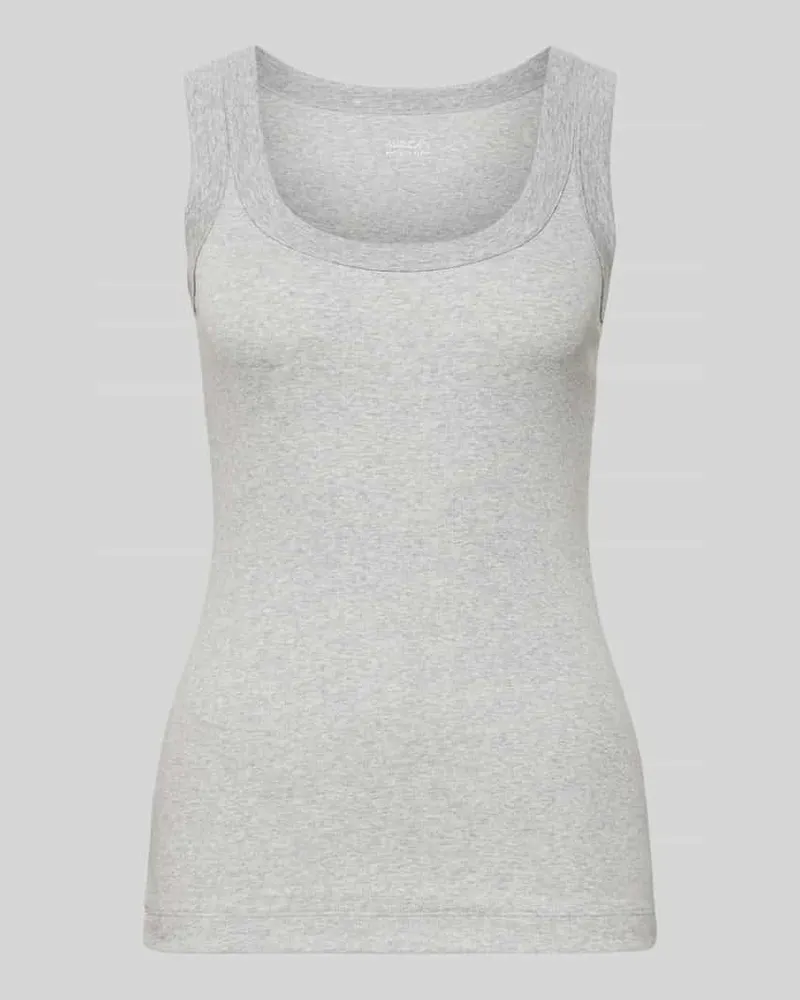 Marc Cain Tanktop mit geripptem Rundhalsausschnitt Hellgrau