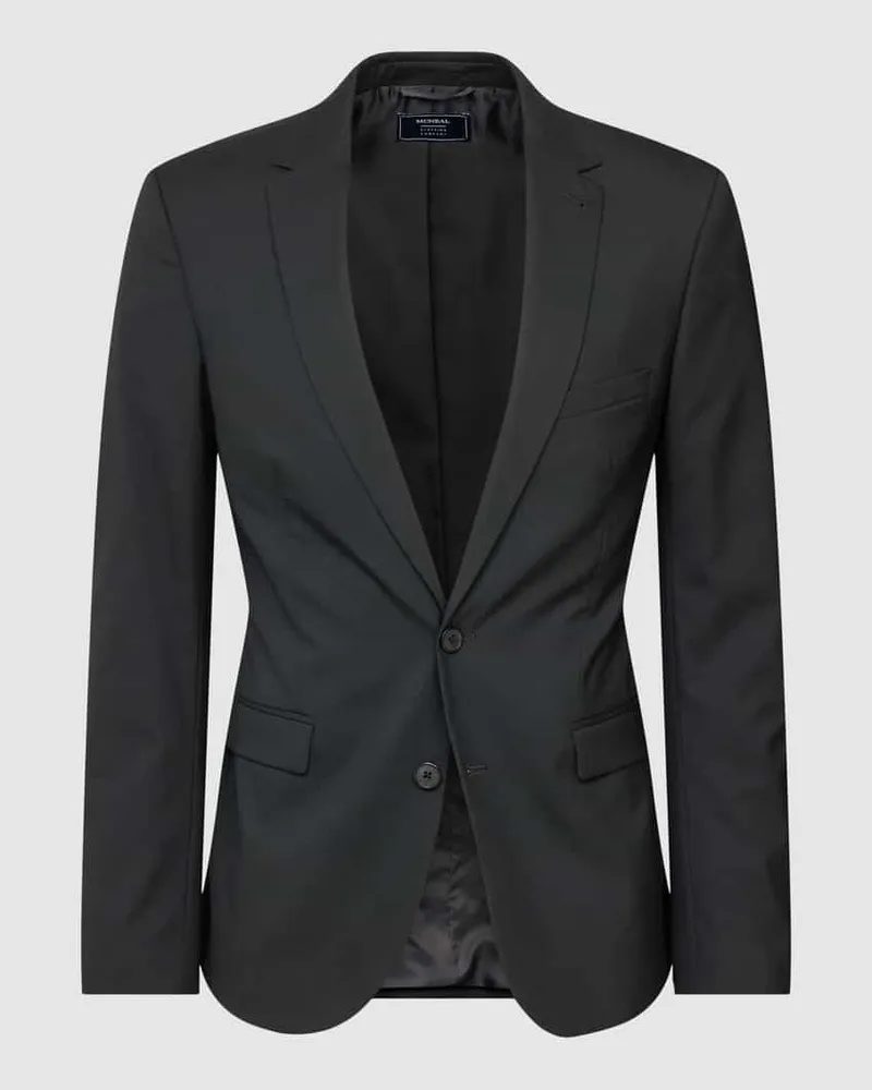 McNeal Slim Fit 2-Knopf-Sakko mit Pattentaschen Black