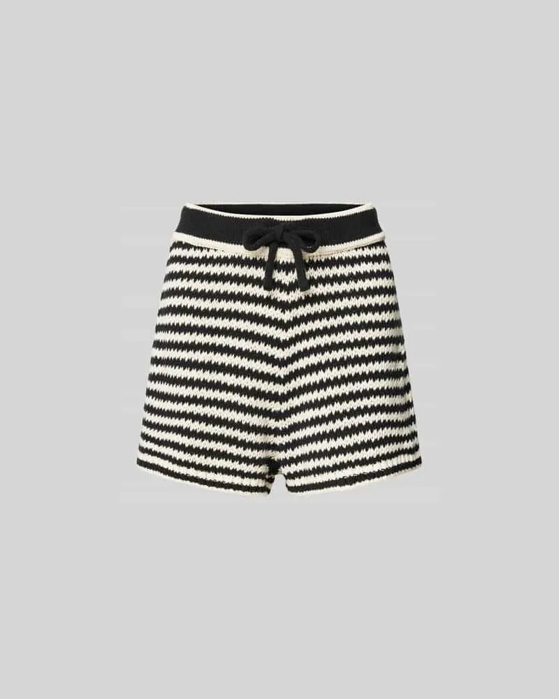 Closed Shorts in Strick-Optik Black