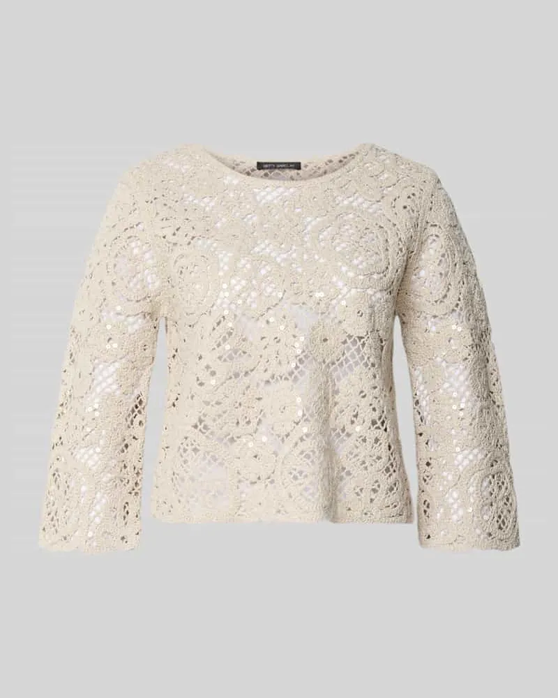 Betty Barclay Relaxed Fit Pullover in Strick-Optik mit Allover-Pailettenbesatz Beige