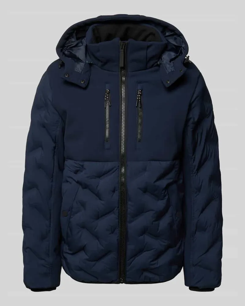 Tom Tailor Regular Fit Jacke mit abnehmbarer Kapuze Marine