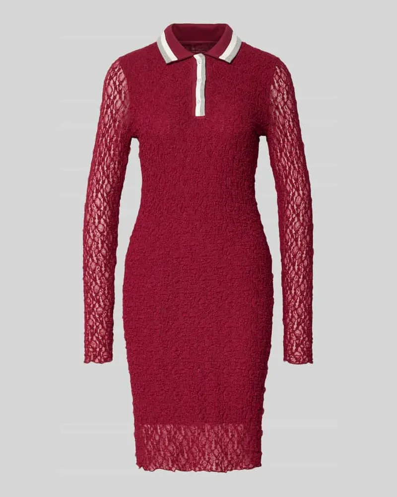 Marc Cain Slim Fit Kleid mit Polokragen Kirsche