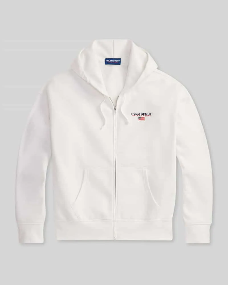 Ralph Lauren Relaxed Fit Sweatjacke aus Baumwoll-Mix Offwhite